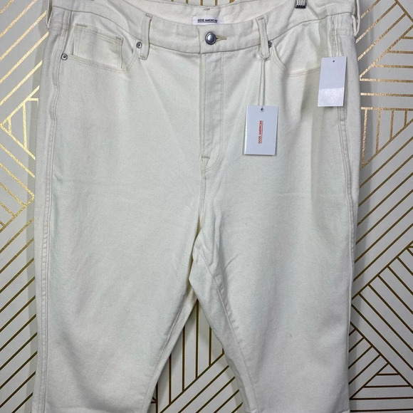 Good American Good Curve Skinny Crop Jeans Ecru - Picture 4 of 12